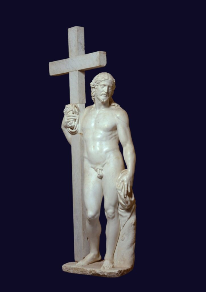 Homo nudus | Jesus nackt am Kreuz stehend